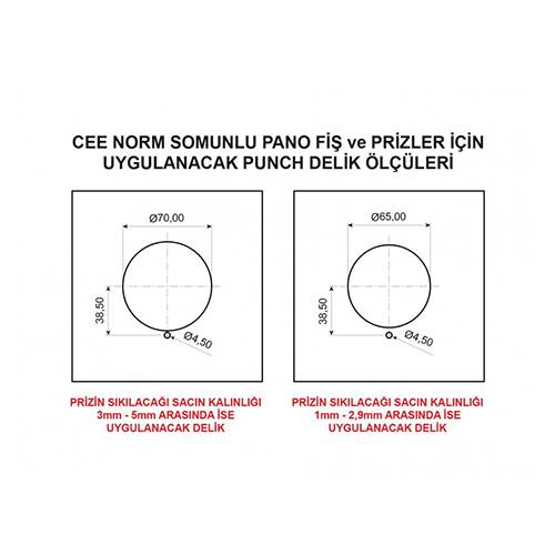 BEMİS 5/32A Somunlu Priz CEE Norm 380V IP44 - Trifaze Yüksek Güç Uygulamaları İçin - 3