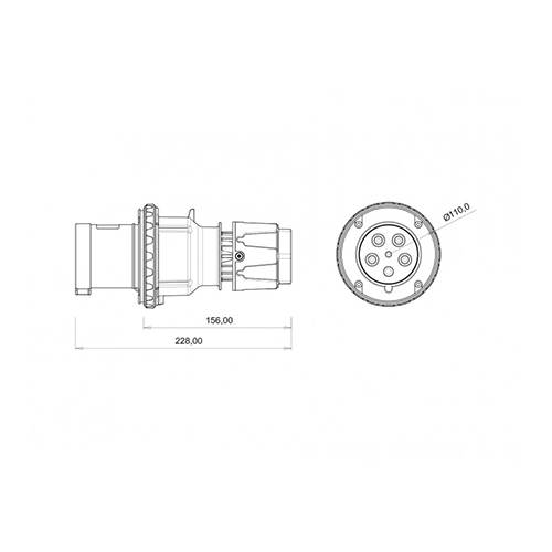 BEMİS 5/63A Düz Fiş CEE Norm 380V IP44 - 63A Trifaze Güç Bağlantısı - 2