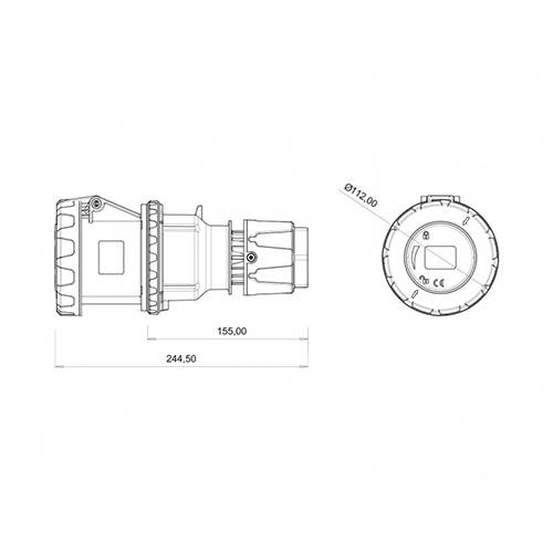 BEMİS 5/63A 380V IP67 Uzatma Priz CEE Norm 3 Faz Nötr Topraklı 450V - 2