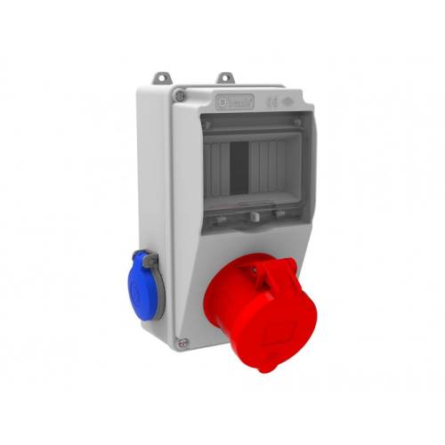 BEMİS 5/32A 380V Trifaze ve 2x1/16A 220V Monofaze Yan Prizli V5 Kombinasyon IP44
