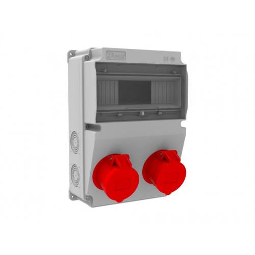 BEMİS 5/16A 380V V10 Kombinasyon Priz, IP44 Koruma, 2x16A Trifaze, 2x16A Monofaze