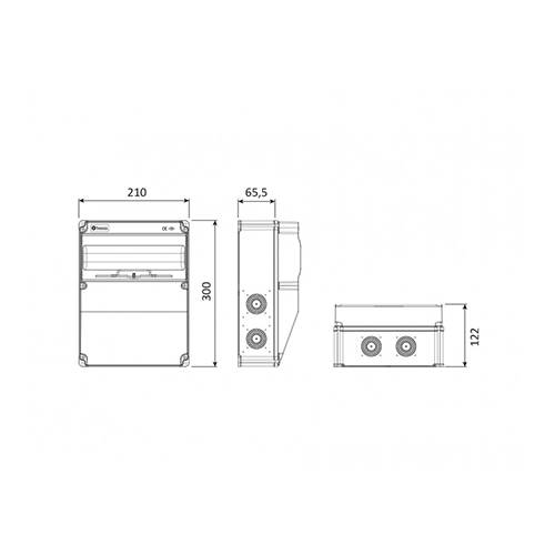 BEMİS IP44 Prizli Kombinasyon 2 Adet 5/32A 380V ve 2 Adet 1/16A 220V (210x300x122 mm) - 2
