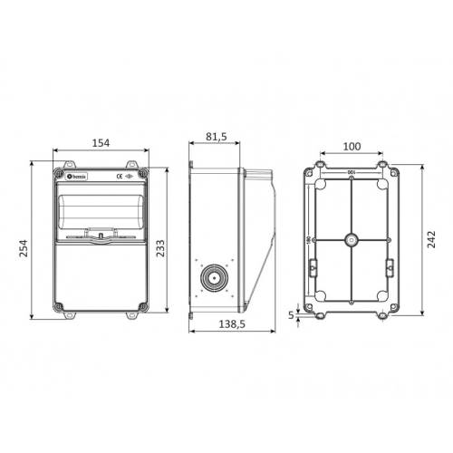 BEMİS V7 Prizli Kombinasyon Kutusu 5/32A 380V & 2x1/16A 220V IP66 155x255x138 mm - 2