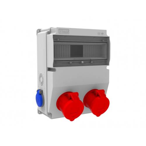 BEMİS IP44 5/32A 380V 2'li Ön Priz ve 1/16A 220V 2'li Yan Priz Kombinasyonu 245x325x138 mm