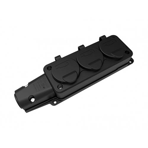 BEMİS 1/16A Kauçuk Monofaze Üçlü Grup Priz IP54 - Su ve Toz Geçirmez, 220-250V
