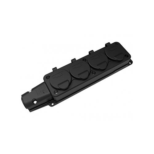 BEMİS 1/16A Kauçuk Monofaze Dörtlü Grup Priz IP54 - 220-250V, 2P+E Topraklama