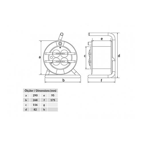 Bemis 1/16A 4 Prizli IP44 Plastik Makara 50m 3x1,5mm TTR Kablo - 2